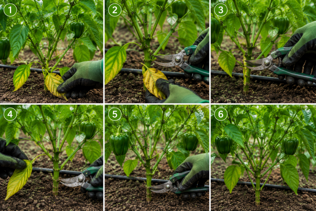 cómo podar las plantas de pimiento