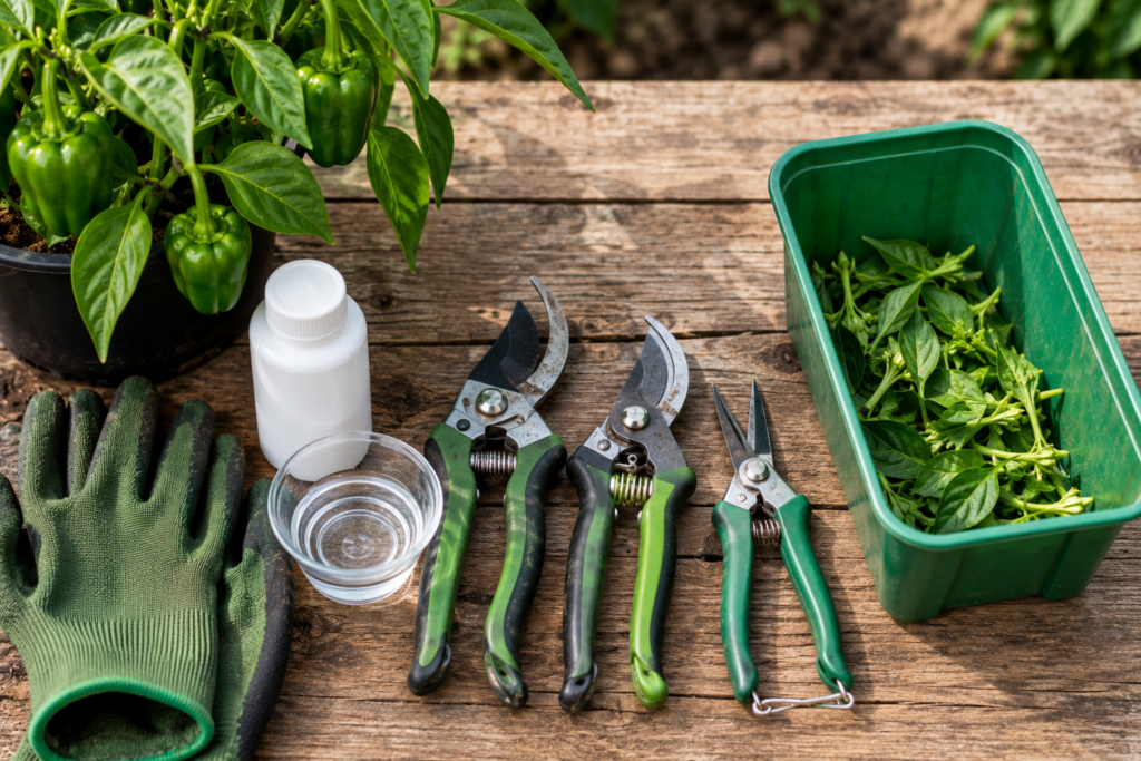 cómo podar las plantas de pimiento