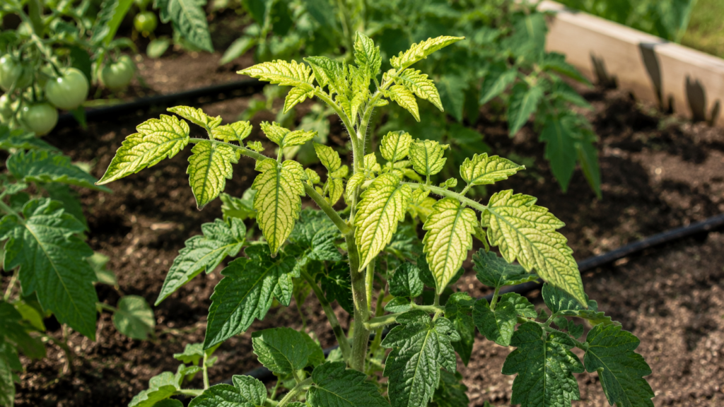 hojas del tomate amarillas