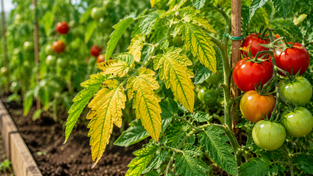 hojas del tomate amarillas