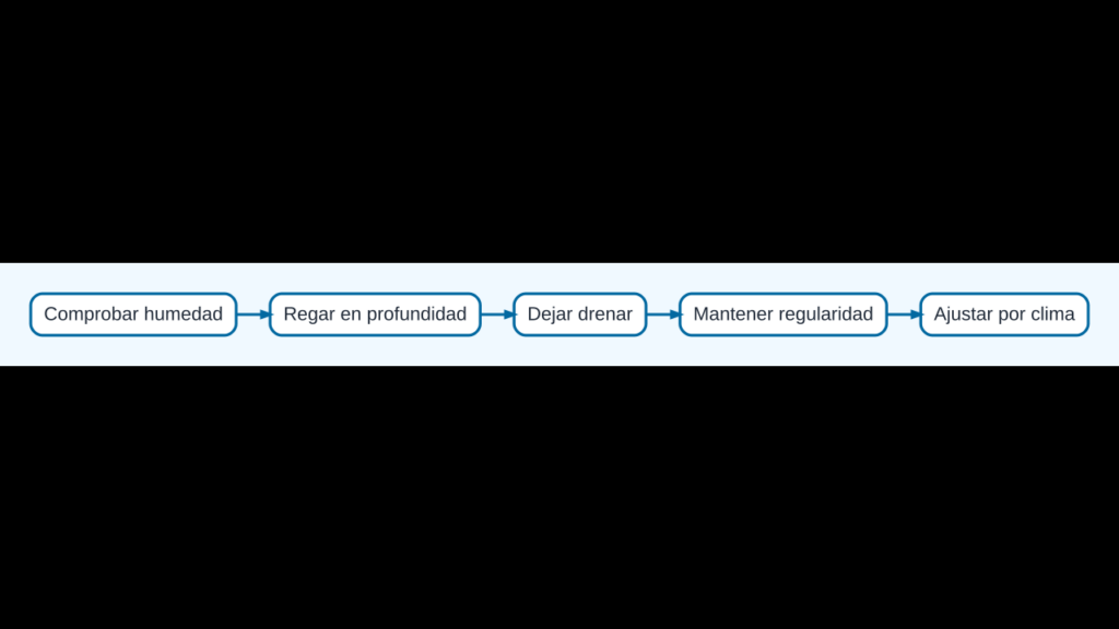 Diagrama para ajustar la frecuencia y cantidad de riego del pimiento sin encharcar