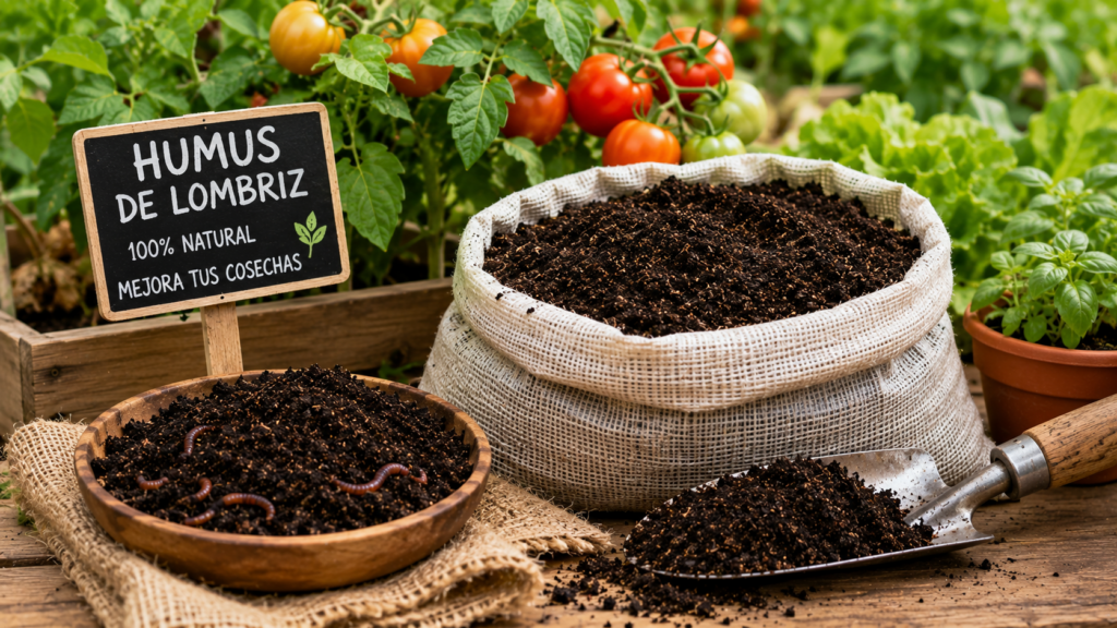 Humus de lombriz de calidad para huerto y plantas