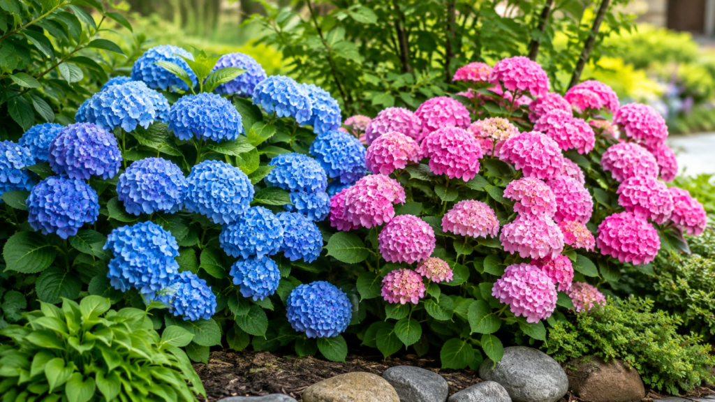 Color de las hortensias según el suelo