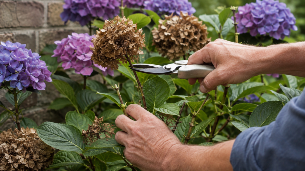Cómo retirar flores marchitas de las hortensias