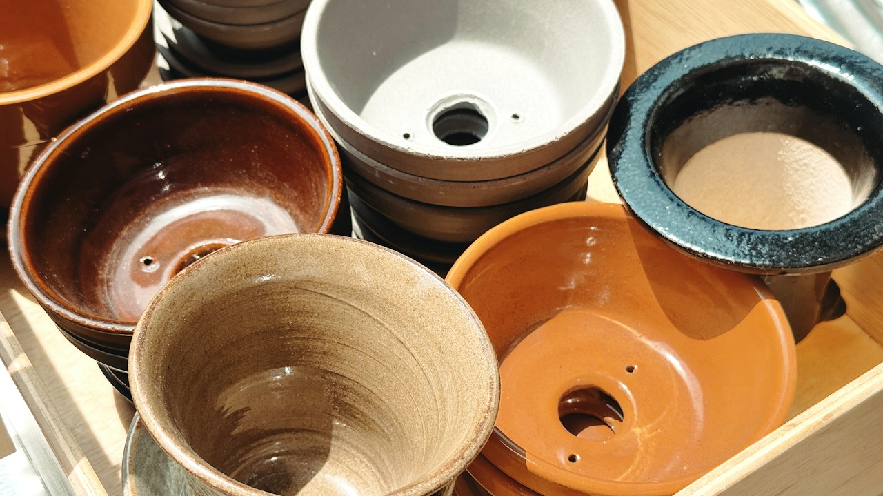 Conjunto de macetas de cerámica de distintos tamaños