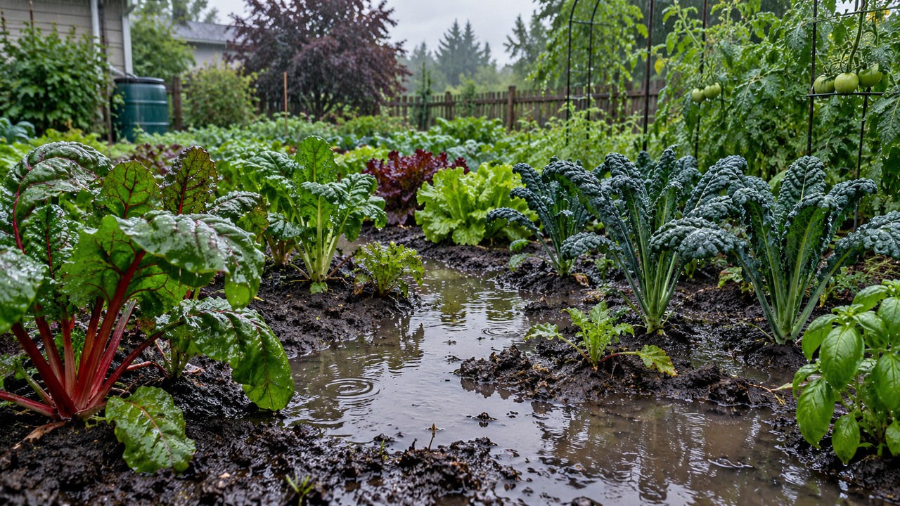Bancal saturado de agua que debe secarse antes de trabajarlo